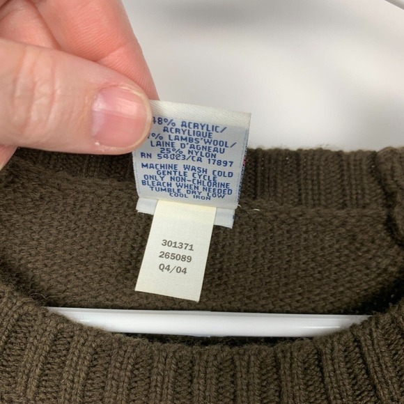 Y2K Old Navy Zig Zag Stripe Lambs Wool Blend Brown Orange Sweater Mens XL New - Picture 5 of 7